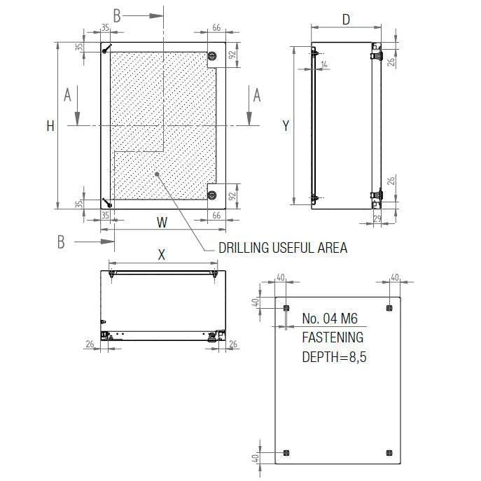 MPGamma CPN507025 Solid Door Cabinet, Size: 20"x 28" x 10", 304 Stainless Steel, UL Listed - Image 4