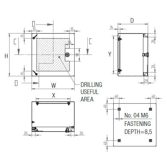 MPGamma CPN603821 Solid Door Cabinet, Size: 24"x 15" x 8", 304 Stainless Steel, UL Listed - Image 4